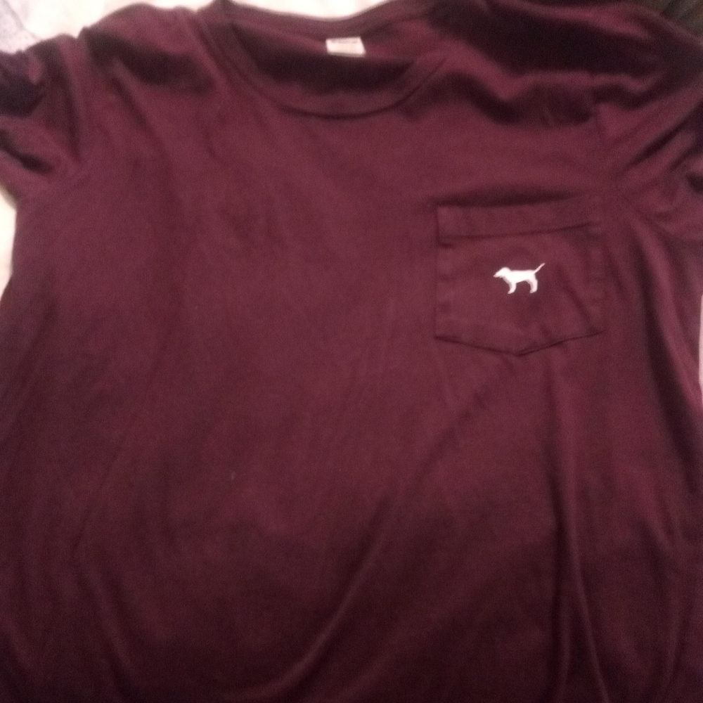 VS Pink short sleeve campus tee with logo